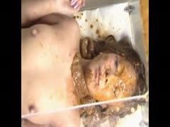 Human toilet Asian bitch loves poop